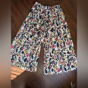 Multicolor Animal Print Wide Leg Pants